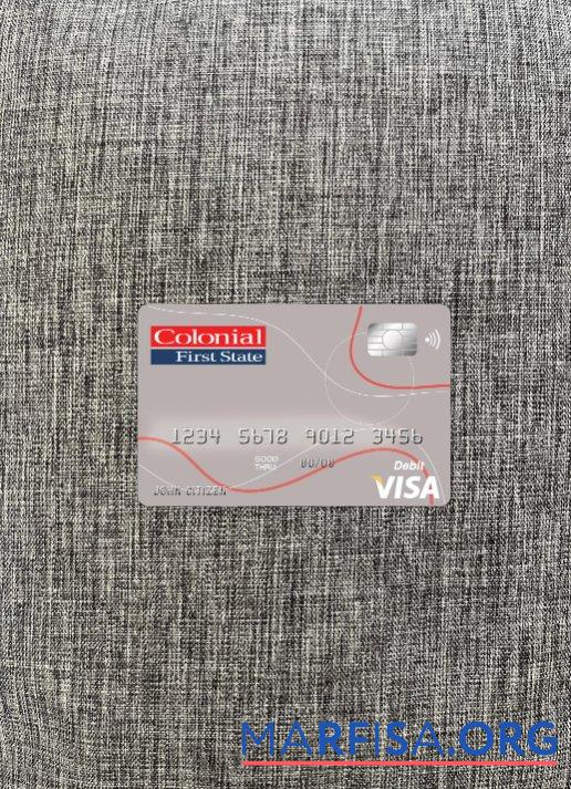 Printable Australia Colonial First state bank visa card photolook front example